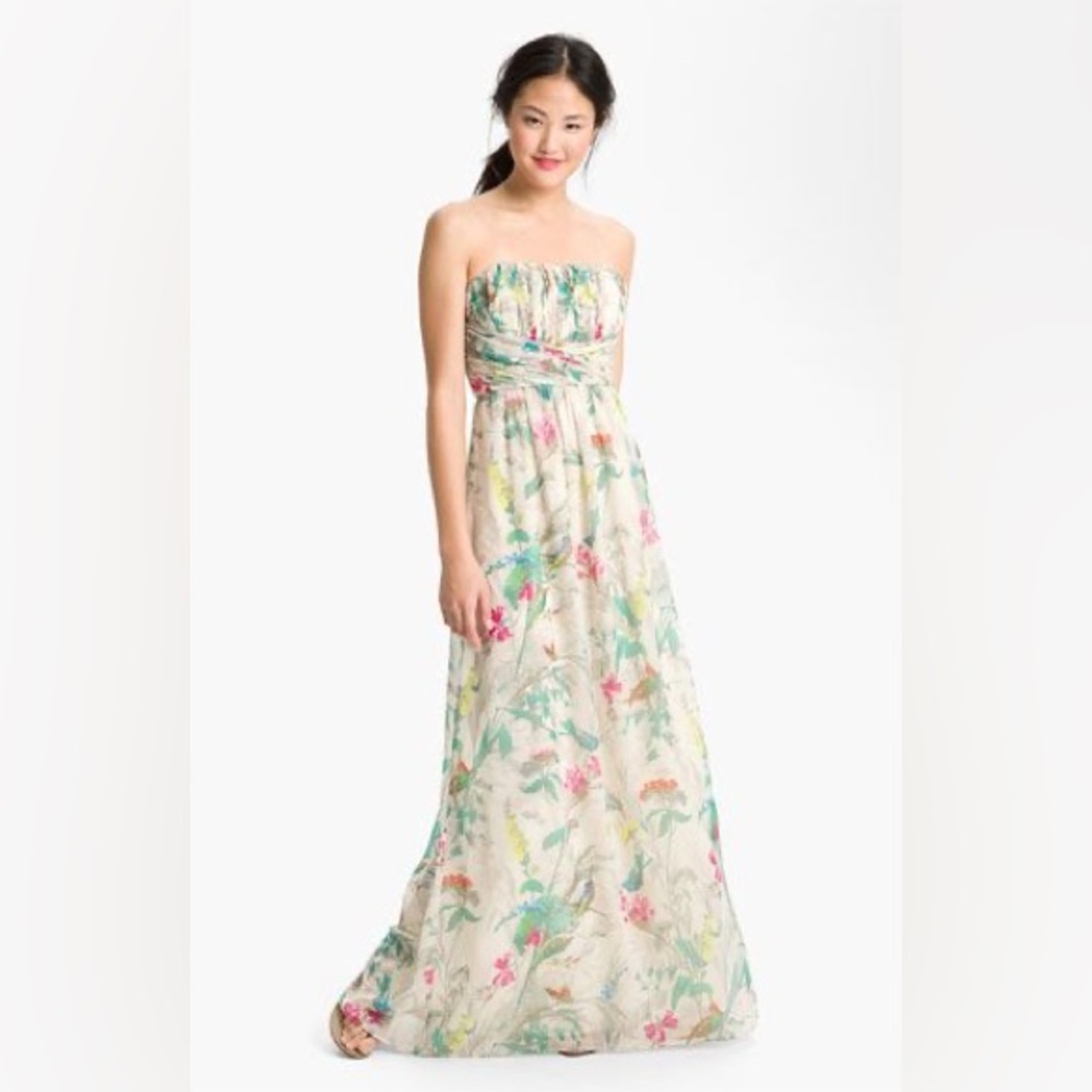 Ted Baker Strapless Floral Maxi Dress size 0